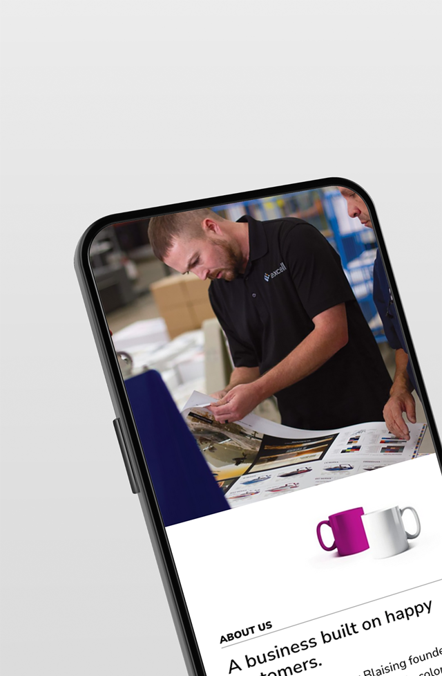 Excell Color Graphics about page on a phone