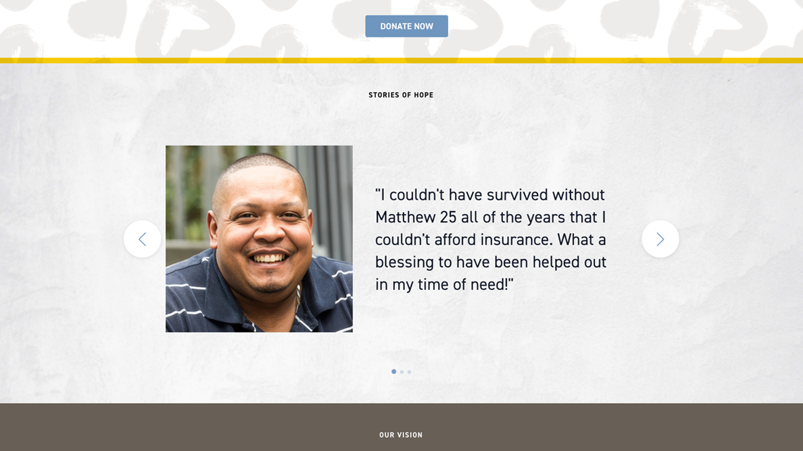 Matthew 25 Stories of Hope testimonial